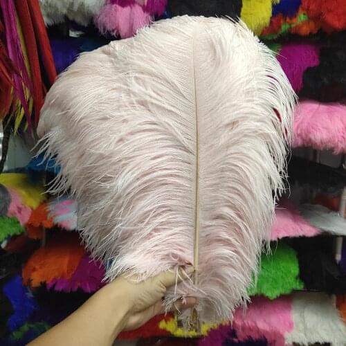 Hot 50 pcs High Quantity Light Pink 24-26inch/60-65cm "thick Stem" Male Ostrich Feathers DIY Jewelry Craft Making Decoration