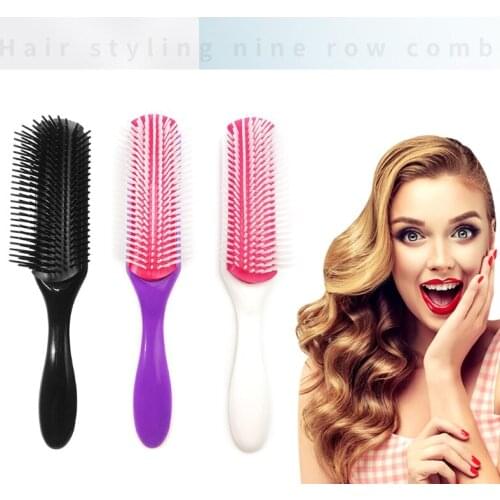9-Rows Detangling Hair Brush Detangler Hairbrush Scalp Massager Straight Curly Wet Hair Au17 21 Dropship
