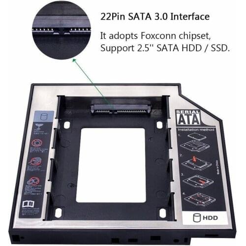 1Set 12.7MM New 2nd SATA Hard Disk Drive HDD SSD Caddy Supplies G570 G780 Tray G585 Adapter G770 For Lenovo IdeaPad Stand G D5Q6