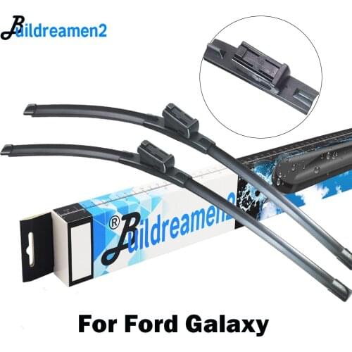 Buildreamen2 For Ford Galaxy 1995-2015 Car Front Windscreen Wiper Blade Auto Frameless Rubber Wiper 2 Pieces