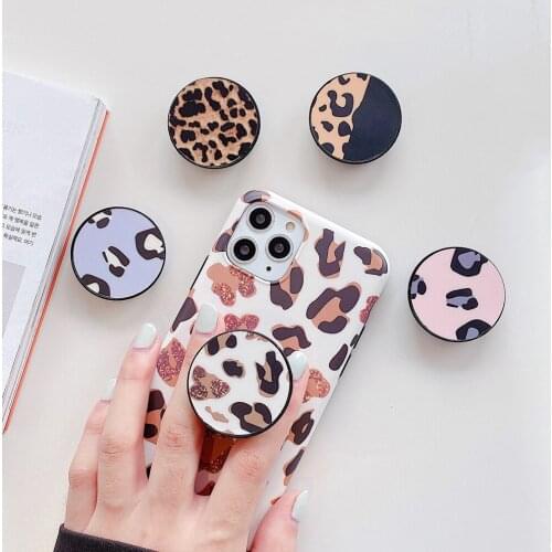JONSNOW Leopard Holder Stand for iPhone 11 XR XS Pad For Samsung Grip Expanding Airbag Bracket for Smart Phone Stand