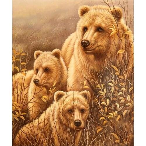 DIY Diamond Embroidery Brown Bear Full Square Painting Cross Stitch Kit Home Decoration Mosaic Handmade Picture New Arrivals