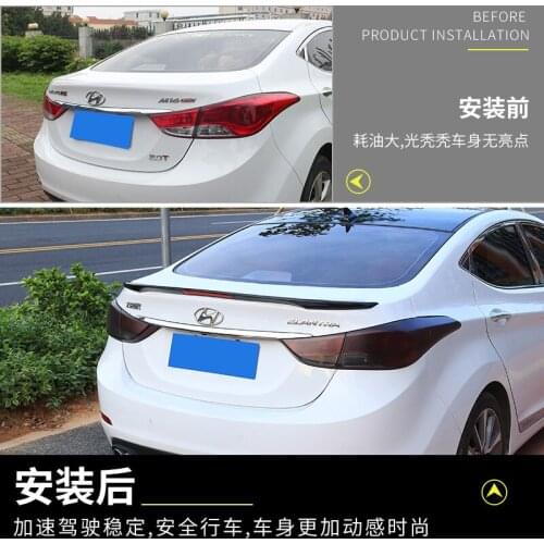 FOR Hyundai Elantra NEW Spoiler ABS Material Car Trunk Rear Lip WING Black White Tail FIN Decoration Accessories 2012-15