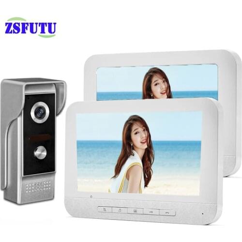 Home 7'' Wired Video Door Phone Intercom System Video Doorbell IR Night Vision Dual-way Intercom for Apartment Security