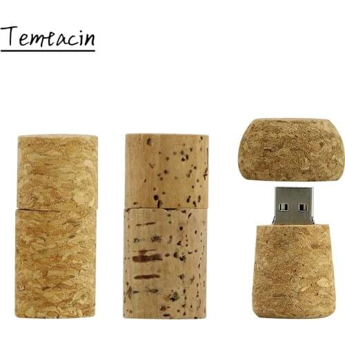 Wood Cork USB Flash Drive Wooden Plug Pendrive 8G 16GB 32GB 64GB 128GB Memory Stick Wine Bottle Stopper Pen Drive 256G USB Stick