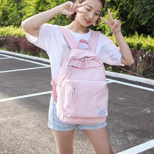 JULYCCINO New Backpack Women Waterproof Nylon Backpack Solid Color Shoulder School Bag For Teenage Girl Kawaii Backpacks mochila