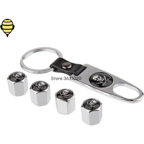 Car Wheel Tire Valve Stem Caps Rim Stickers For Pirate Skull For Jaguar XE Jeep Compass KIA Sportage Mazda Atenza Proton Suzuki