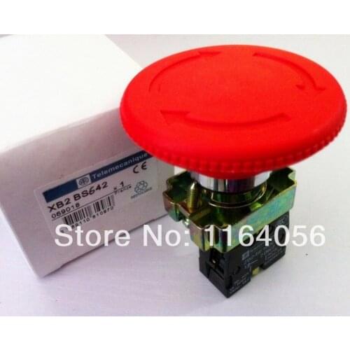 XB2 BS642 Red Turn to Release 1 N/C Turn Reset Emergency Stop Push Button Switch