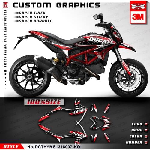 KUNGFU GRAPHICS Waterproof Vinyl Decal Stickers for DUCATI Hypermotard Hyperstrada 821 939 2013 2014 to 2018, Customizable
