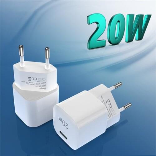 USLION USB C Charger 20W PD Quick Charge 3.0 Fast Charging Type C EU Adapter For iPhone 12 Pro Max Xiaomi 11 10 Huawei Samsung