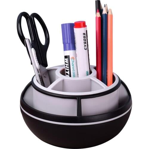 Multi-functional 360° Rotating Pen Holder storage box Desktop Stationery Storage Box with 9 Compartments for Office Supplies