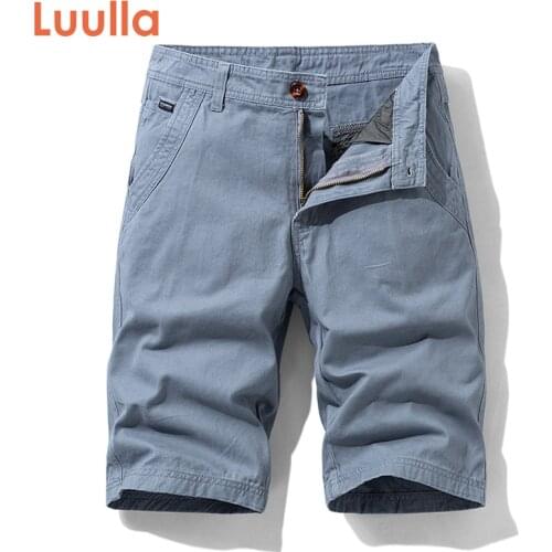 Luulla Men Brand Summer New Classic Perfect Cotton Cargo Short Men Smart Leisure Frickin Modern Stretch Chino Short Pants Men