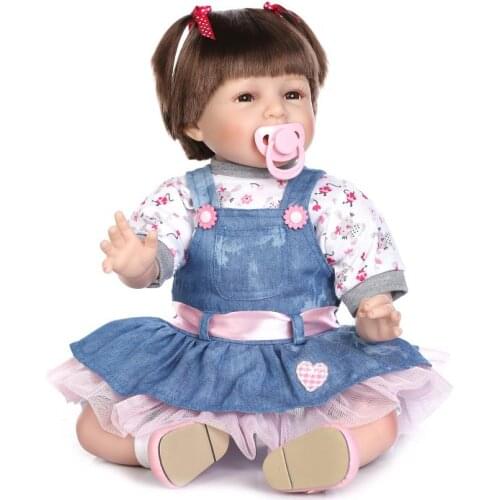 55cm Soft Silicone Reborn Baby Doll Realistic Looking Baby Girl Doll Kids Playmates Birthday New Year Gifts