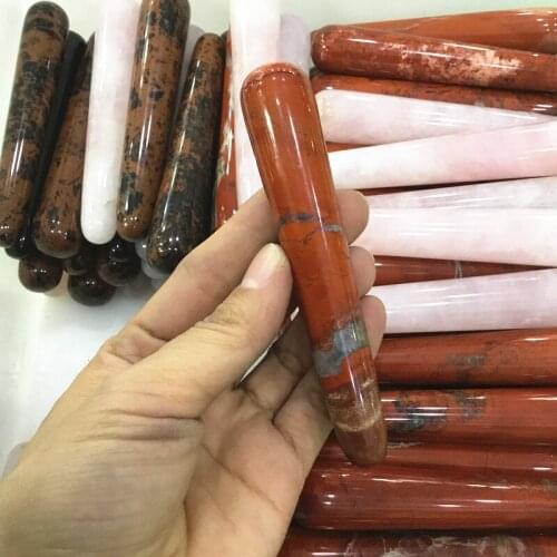 Natural crystal stone Massager Stick Red jasper stone Healing Crystal for body health