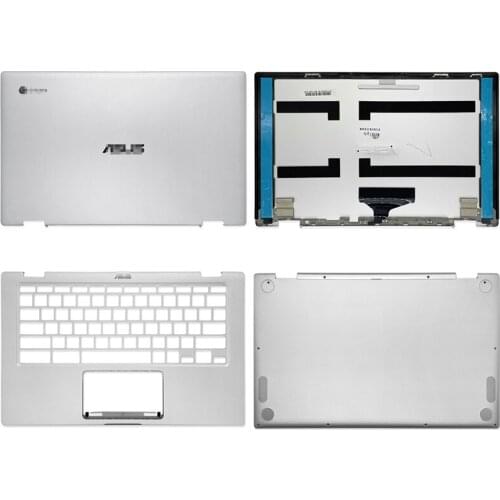 NEW Laptops LCD Back Cover/Palmrest/Bottom Case For ASUS Chromebook Flip C435TA C434TA-DS588T Rear Top Back Case 14" Silver