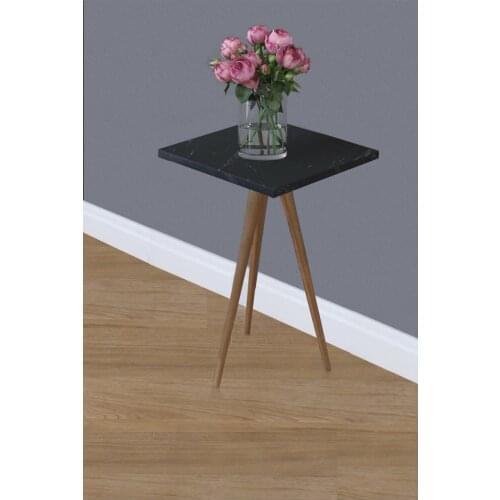 Single Coffee Table Black White Brown 35 cm x 35 cm x 50cm