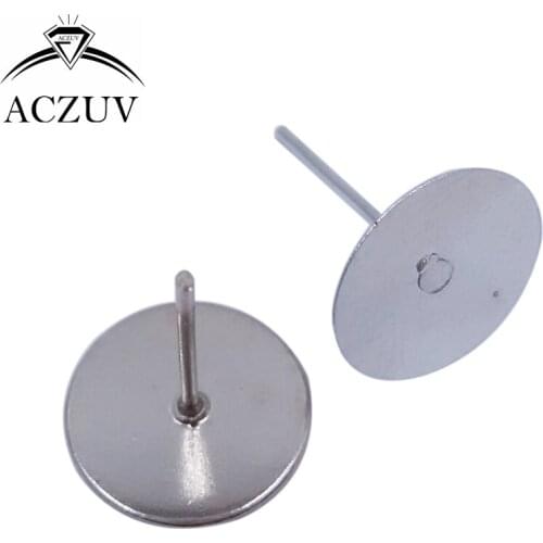 Wholesale 5000pcs Rhodium Plated 4mm 6mm 8mm 10mm Earring Pins Stud Earring Posts with Pad Jewelry Findings EDT019