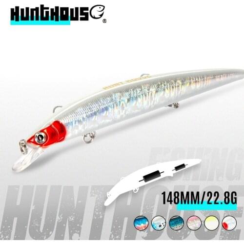 Tide Slim Minnow Floating Hunthouse 148mm 22.8g Fishing Lure Hard Baits Long Casting Sea Bass Wobblers Pike Bass Trout Perch