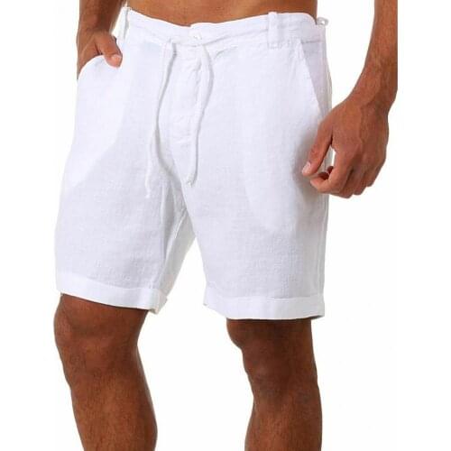Mens Shorts Solid Color Men Mid Rise Drawstring Pockets Loose Knee-length Shorts Short Pants Breathable Beach Men Sweatpants