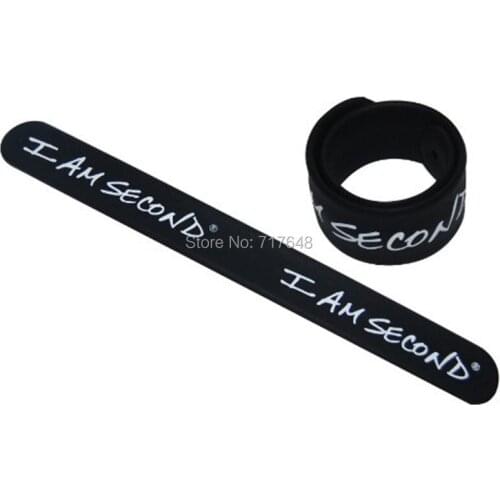 500pcs I Am Second Snap Slap wristband silicone bracelets free shipping by FEDEX A