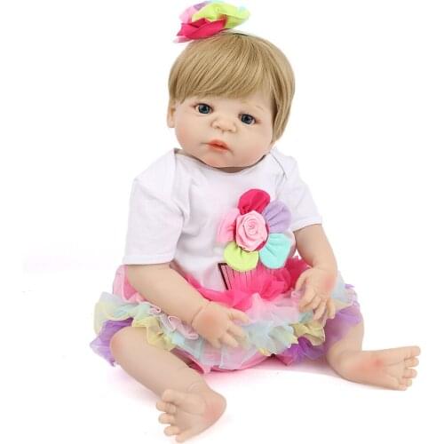 Reborn corpo silicone Dolls for girls toys 22inch 55cm vinyl reborn toddler princess doll bebes reborn bonecas can bathe