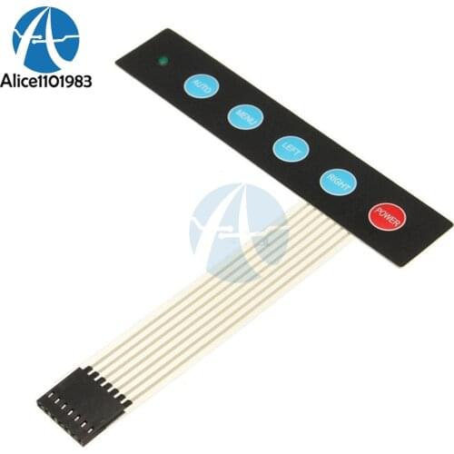 Brand New LED 1x5 Matrix Array 5 Key Membrane Switch Keypad Keyboard Menu Auto 1*5 Keys For Arduino