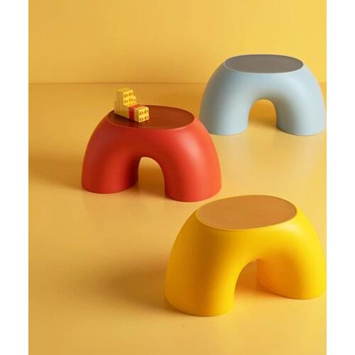 Home Children Stool Furniture Children Chair Rainbow Footstool Living Room Kids Indoor Non-slip Toy Sofa Decoration Small Stool