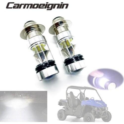2PCS H6 100W LED Headlights Lamp Bulbs For Yamaha ATV YFM 125 250 350 400 450 600 660 700 Big Bear Wolverine Grizzly Raptor