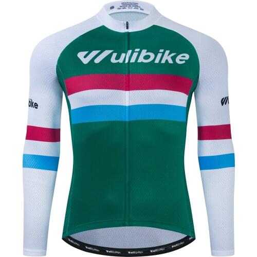 WULIBIKE Long Sleeve Mens Cycling Jersey Autumn Bicycle Quick-dry Breathable Outfit Cycling Clothing Man Outdoor Sportswear