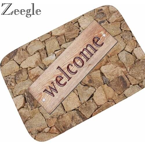 Zeegle Door Mat Flannel Floor Mat Doormat Non-slip Bathroom Carpet Outdoor Rug Soft Indoor Mat Absorbent Foot Rug Hallway Carpet