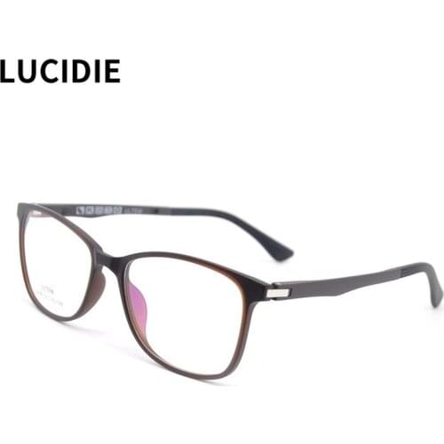 LUCIDIE Women Mens Glasses Square Eyeglasses Frames Ultem Optical Frame Vintage Clear Lens Spectacles Unisex Computer Eyewear