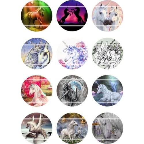 Handmade Colorful picture Round Glass Cabochons Refrigerator magnet for Necklace Decoration and Phone Chain Accessaries22