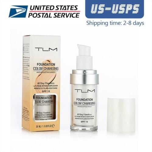 Dropship TLM 30ml Natural Color Changing Liquid Foundation Hydrating Matte Foundation Oil-control Concealer Long Lasting Makeup