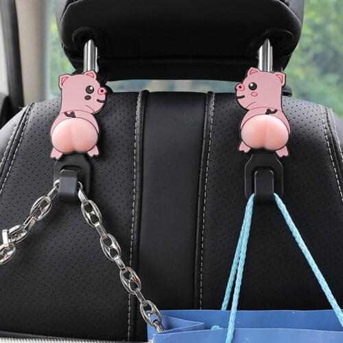 1Pair PVC Lovely Key animal Car Seat Back Hook Universal Portable Accessories Home Decoration holder wall can Washed wall hooks