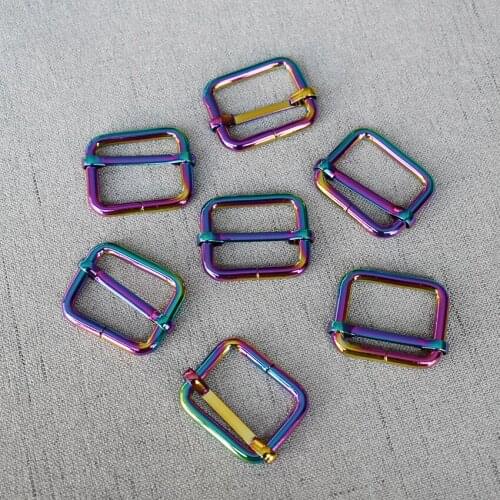 100 Pcs/Lot 25mm 1'' Colourful Webbing Metal Adjuster Slider Bag Handbag Pet Dog Collar Sewing Accessories Purse Straps Belt