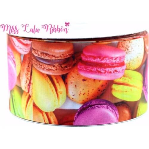 3" 75mm Rainbow Candy Macaron Printed Grosgrain Ribbon DIY Handmade Hair Bow Hair Accessories Party Decoration 50 Yards MD5875