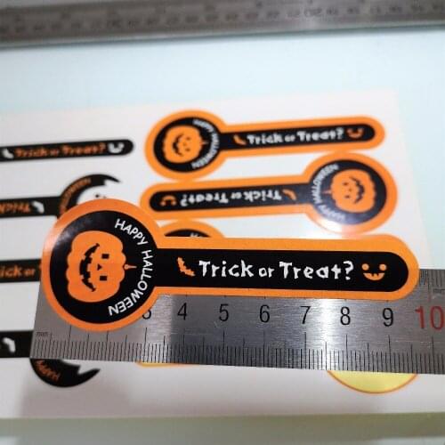 3600pcs 9.8x3.5cm, HALLOWEEN PUMPKIN and GHOST sealing label sticker, Item No. FE33