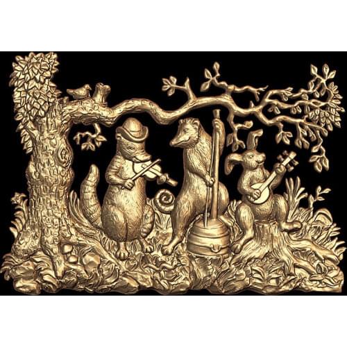 Little Animal Concert STL file format 3D Model Relief for CNC Router Carving and Engraving Artcam Aspire