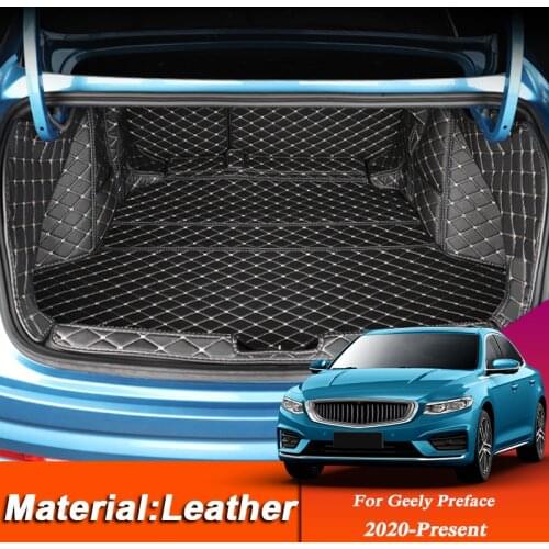 Car Styling Custom Rear Trunk Mat For Geely Preface 2020-Present Leather Waterproof Auto Cargo Liner Pad Intenral Accessory