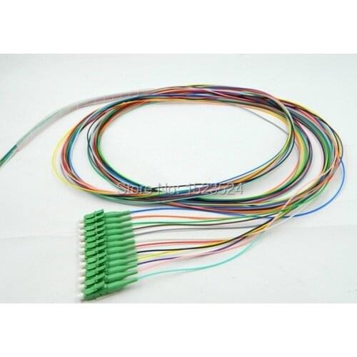 Free Shipping 2pcs/lot 12 Cores LC APC 2M Singlemode LC/APC Fiber Optic Pigtail