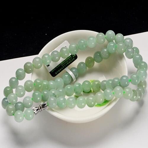Free shopping Natural A cargo jadeite jade jade necklace chain through the ice jade lanyards