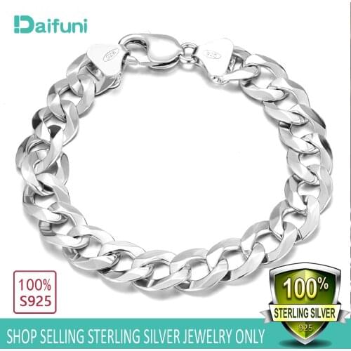 7MM 925 Sterling Silver Curb Cuban Mens Bracelets Link Chain Bracelets Men Women Wholesale Jewelry Gift 21CM Chain Bracelets