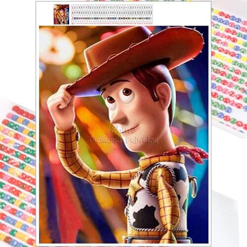 Diamond Embroidery Painting Mosaic Cartoon Toy Story Cowboy 5D DIY Full Square Round Cross Stitch Mural Home Decoration