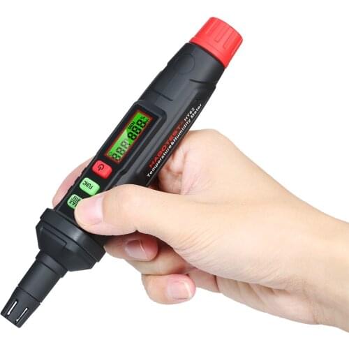 HABOTEST 4in1 Digital Psychrometer Thermo-Hygrometer Mini Temperature and Humidity Meter Pen with Dew Point Wet Bulb Temperature
