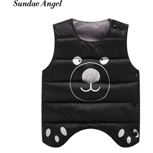 Sundae Angel Kids Baby Girl Vest Print Pattern Cotton Outerwear Coat Boy Down Jacket Waistcoat Colete infantil Children Clothing