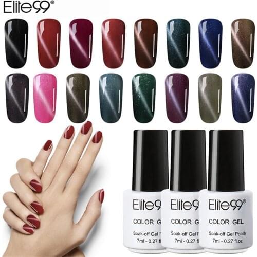 Elite99 1pcs 3D Magnetic Cat Eyes Nail Gel 1pcs Long Lasting Shiny UV LED Gel Nail Varnish DIY Nail Art Gelpolish 7ml