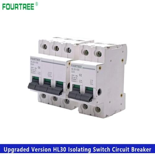 Main Switch HL30 Isolating Circuit Breaker Household Function Disconnector Isolator 1P 2P 3P 4P 32A 63A 100A Laser Printing