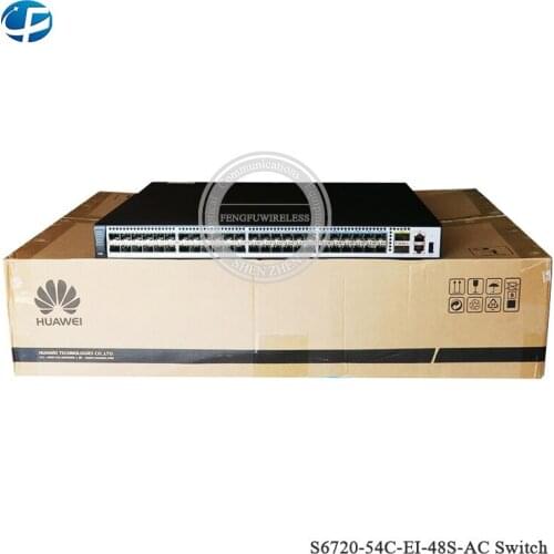 Hua wei gigabit S6720-54C-EI-48S-AC Ethernet switch 2.56Tbit/s 1080Mpps 54C-EI-48S-AC 48 x 10 GE SFP+, 2 x 40 GE QSFP+ ports