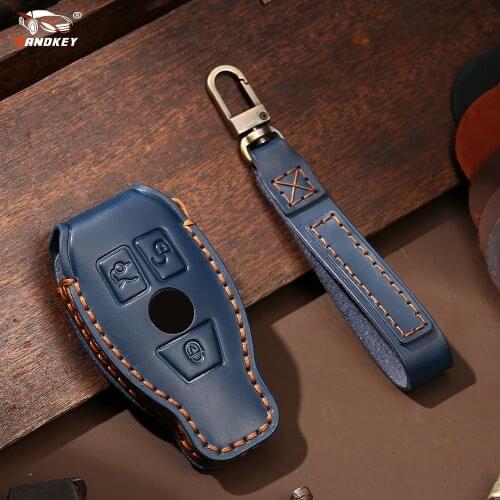 Dandkey Leather Car Key Case For Mercedes Benz NEC C E R S CL GL SL CLK SLK B C E ML S CLK CL Remote Key Fob Premium Quality