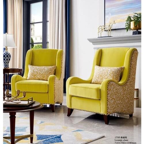 Armchair solid wood lounge chair carved wood chair